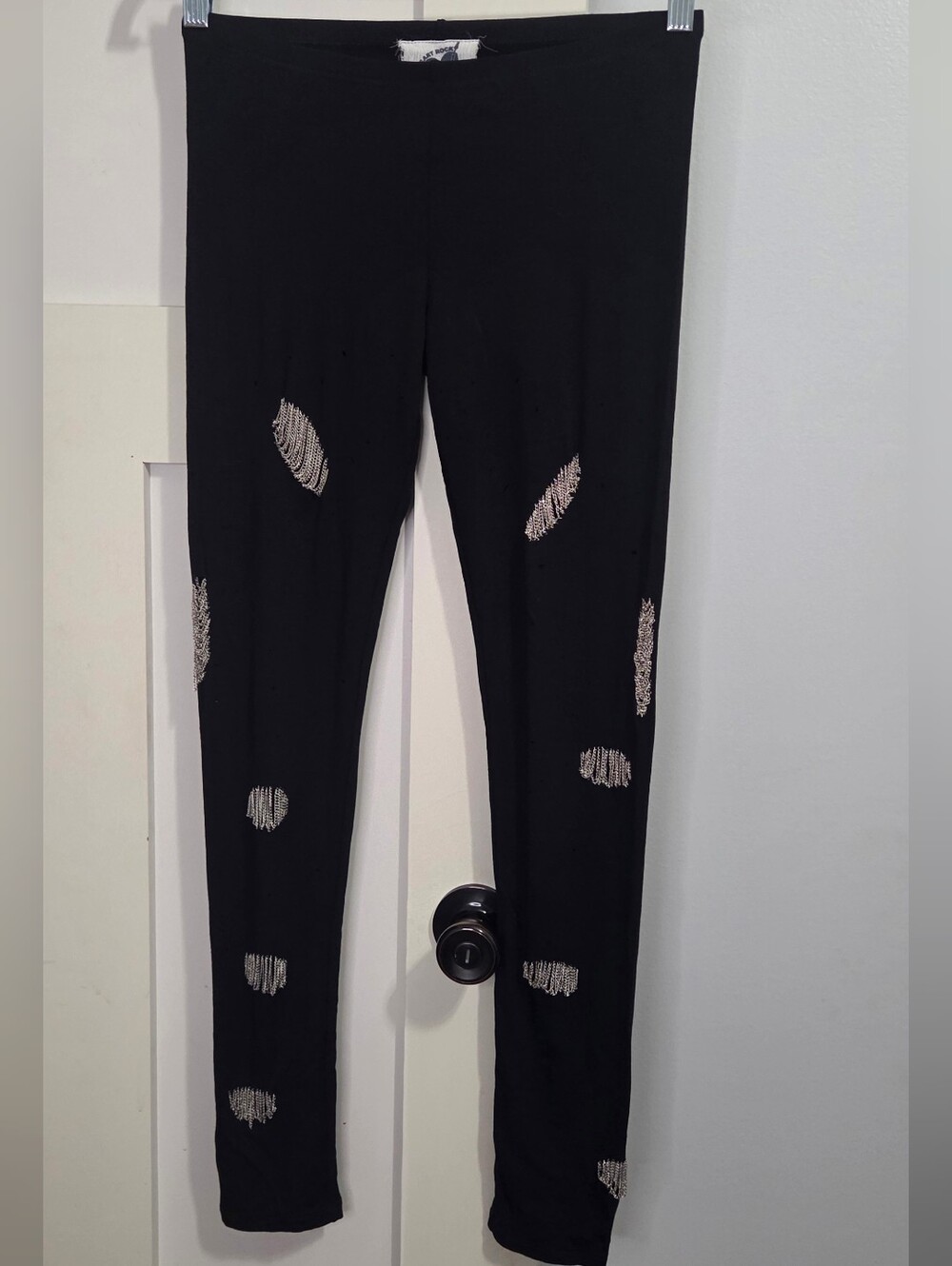 NWT SugarDaddy - Black Distressed Leggings with Chain Detail